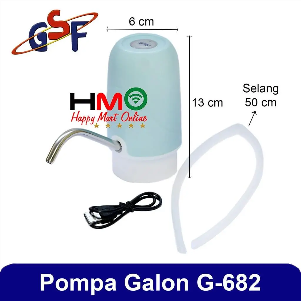 Pompa Air Galon Aqua Elektrik Water Pump Rechargeable GSF-682 GSF 682 Kabel Stainless