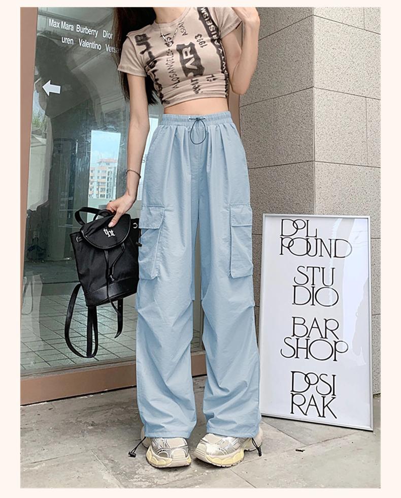 Product Introduction of Women's cargo pants women's plus size women's pants back waist wear lazy style elastic #1611 11