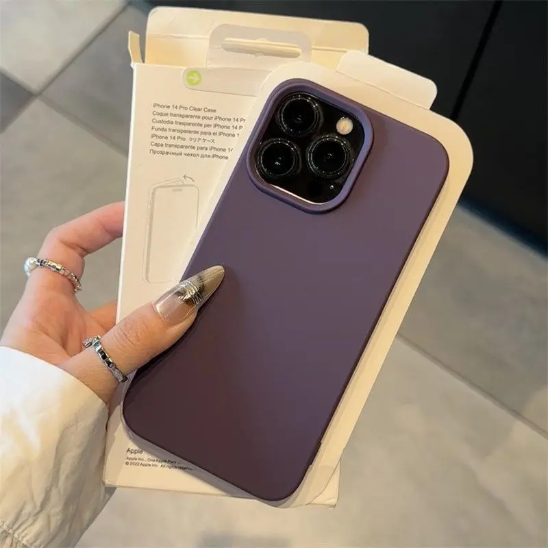 Ốp Lưng iPhone 16 / 15 Pro Max, Tương Thích Với iPhone 13 / 12 / 11 / 14 Plus, Ốp Lưng Nửa, Màu Trơn T4A78-32 4