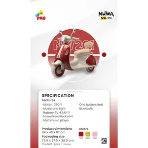 PMB NUWA MOTOR AKI ANAK 201 VESPA 6V-4.5AH NW-201 NW201 NW 201 - yellow