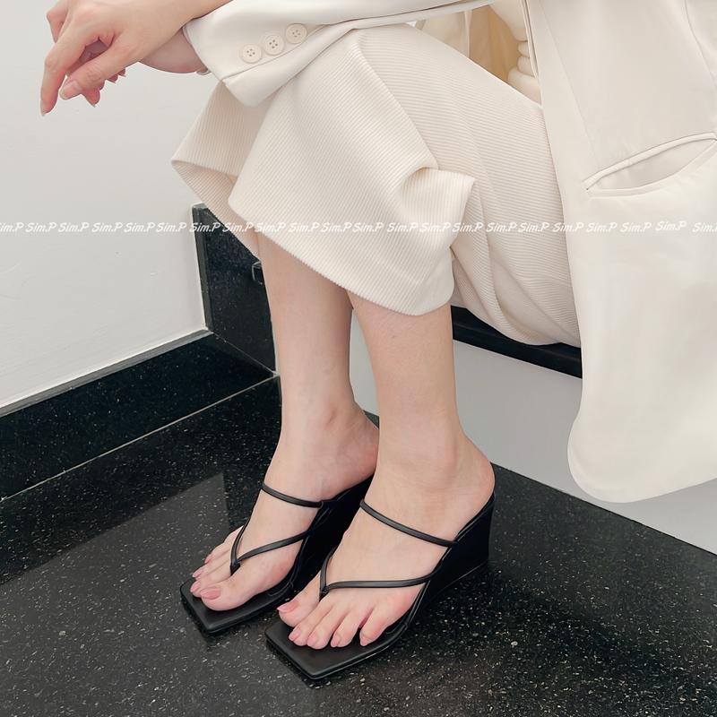 Product Introduction of Giày đế bằng SimP dép xuồng cao 5cm xỏ ngón quai mảnh mang được 2 kiểu - BIO DéP Shoes 11