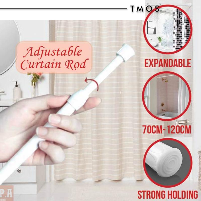 TMOS Adjustable Curtain Rod Bathroom Extendable Hanging Telescopic ...