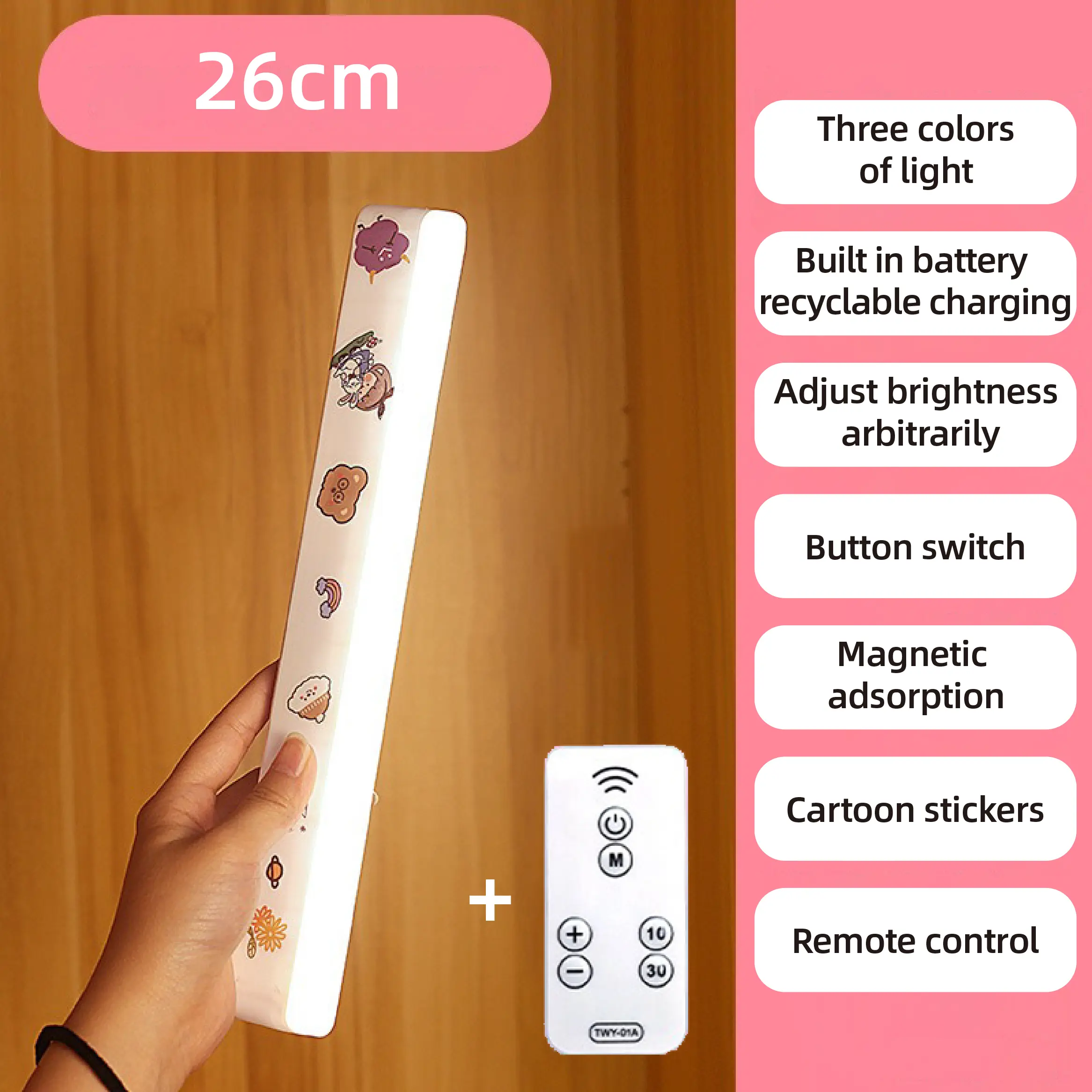 Rechargeable Reading Lamp Eye Protection Cute Night Light Student Dormitory Usb Writing Light Wall Bedside