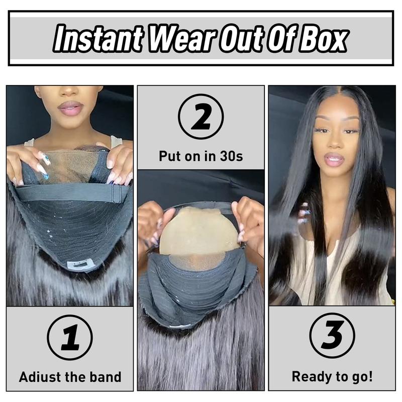 Product Introduction of Human Hair Wig 4x4 Lace Front Wigs Straight Glueless Wigs Brazilian Virgin Human Hair Natural Black Color For Black Women 24 Inch 5