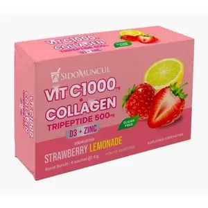 [AB] Sidomuncul VIT C1000 + COLLAGEN Zinc D3 SIDO MUNCUL HERBAL Jamu Vitamin Daya Tahan Tubuh Tidak Mudah Sakit Rasa Enak Strawberry Lemon Serbuk Minuman Sehat Tubuh Segar Aktifitas Kantor Olahraga Sekolah Kuliah Traveling Mudik Bepergian