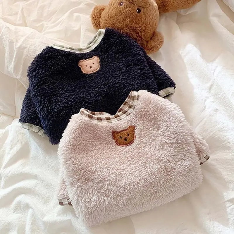 Quần áo Thêu gấu dễ thương, Fleece GEMMAIA, Áo khoác trang phục cho mèo và Teddy, Áo Chui Đầu cho chó, Quần áo thú cưng 6