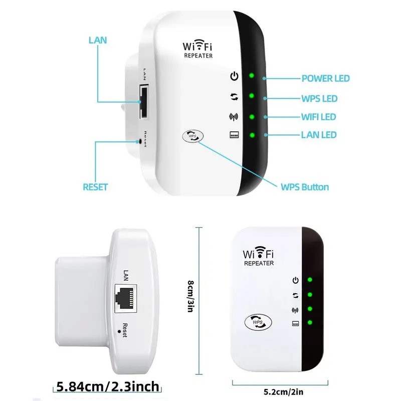 WiFi Signal Amplifier, Home Enhanced Wireless Network Amplifier, WiFi Range Extender, Easy to Install Router Expander Repeater, Network Components for Home Office 1