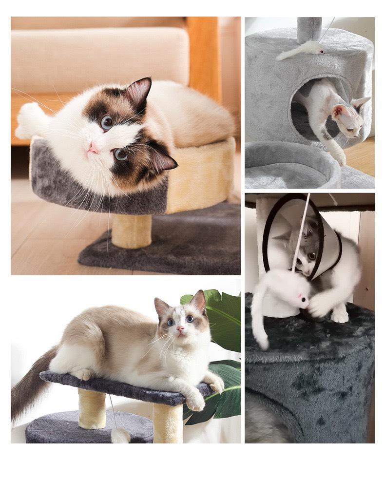 Product Introduction of Ready to ship 2-story cat condo, cat climbing frame ‼️ Cat condo, cat scratching post, cat bed, cat toys, cheap cat condo # P122. 8