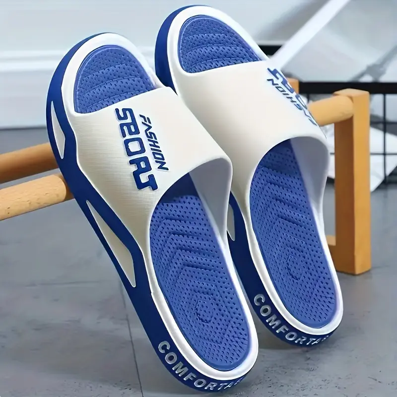Soft Thick Sole Unisex Fashion Slides, Non-Slip, Durable, Sporty Beach Slip-On Slippers for Summer Outdoor Sandals 1