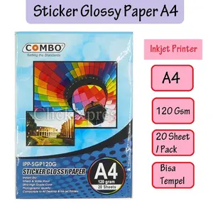 Sticker Photo Paper A4 / Sticker Paper / Kertas Stiker A4 / Kertas Photo / Single Glossy Sticker Photo Paper A4 120Gr Combo