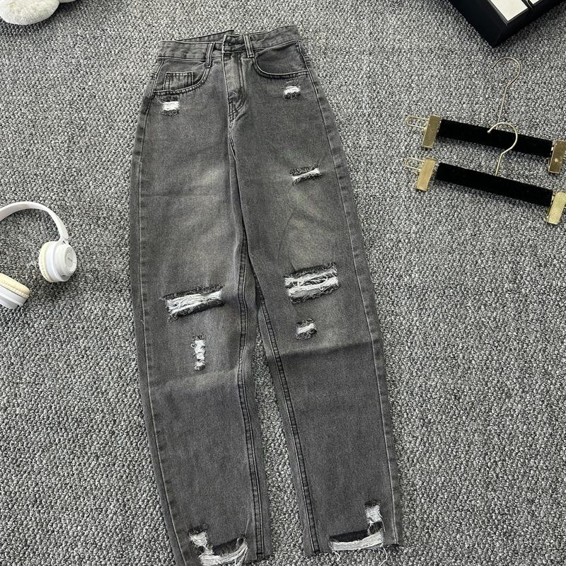 Quần jean nữ baggy rách gối chất jean không co giãn tiqi.jean1988 Pants Women
