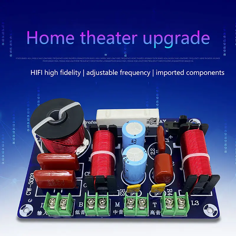 Bộ lọc Crossover âm thanh, Mạch Treble và Bass Trung Bình Hifi, Bộ chia tần số 3 chiều, 250W, Bộ chia tần số 850Hz / 5200Hz, Bộ lọc loa DIY 1