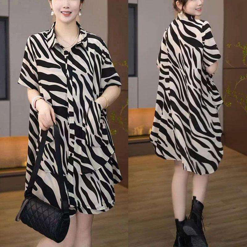 Product Introduction of Bộ Đồ Hai Mảnh Cho Nữ, Thời Trang Mới Mùa Hè 2024, Ngoại Cỡ, Dáng Rộng Rãi Và Mỏng, Áo ngắn Tay Sọc, Quần Đùi Ống Rộng 1