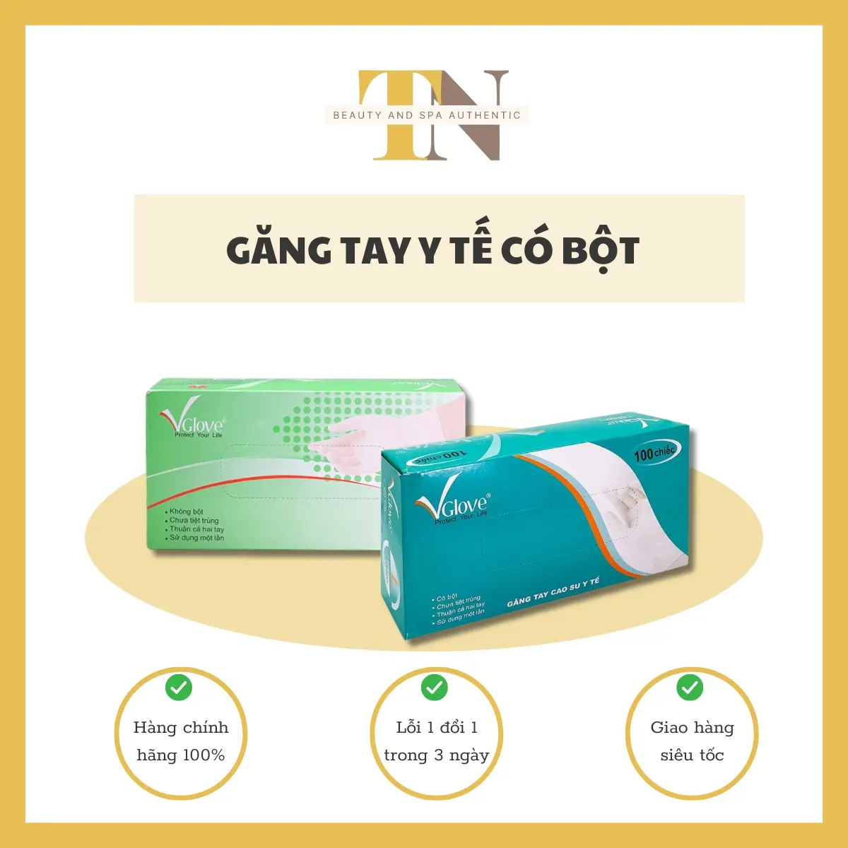 Găng tay có bột, không bột VGlove | Bao tay y tế | Găng tay không bột, có bột