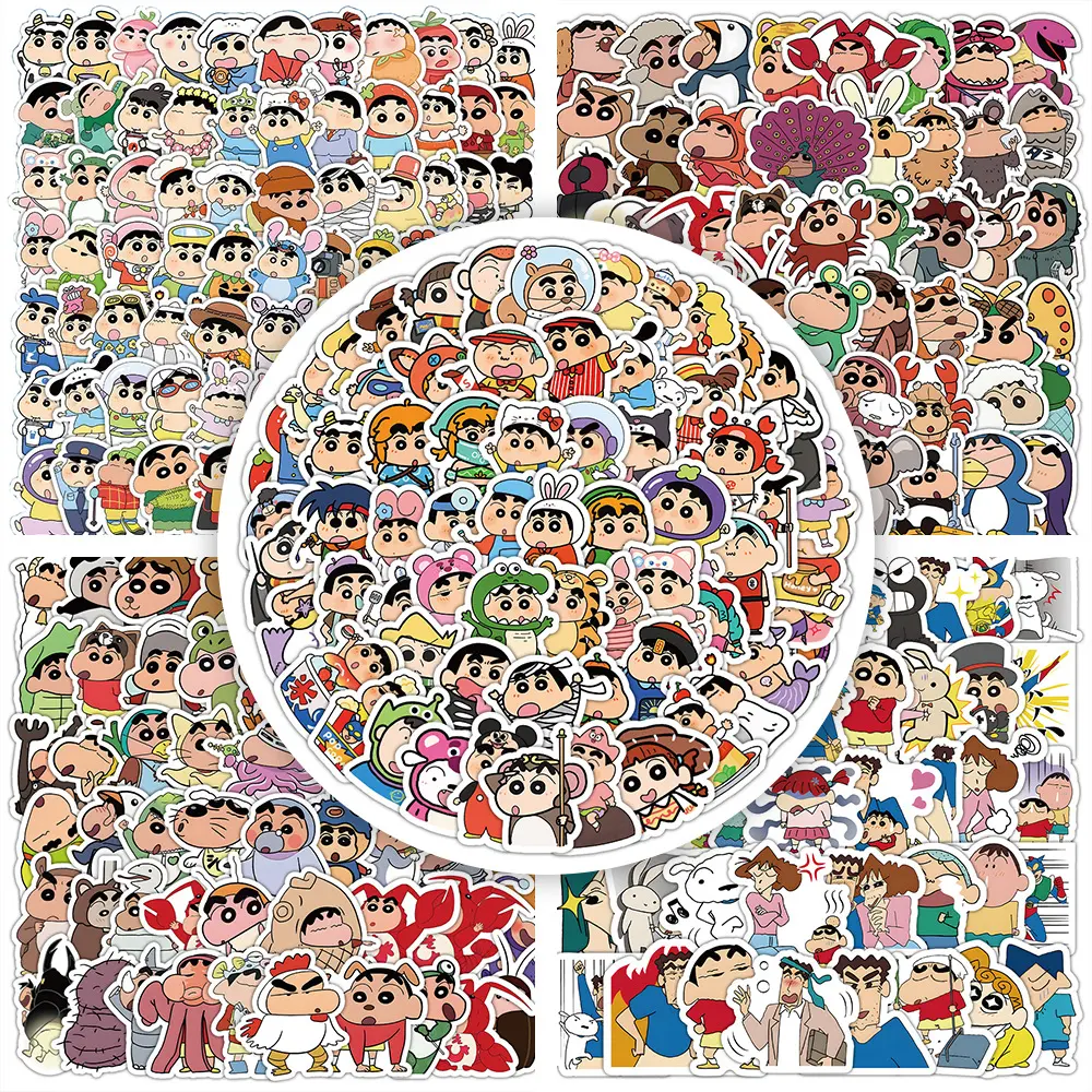 50 Sheets Crayon Shin-chan Stickers Cartoon Cute Emoji Stickers Refrigerator Waterproof Cut Film Graffiti Stickers