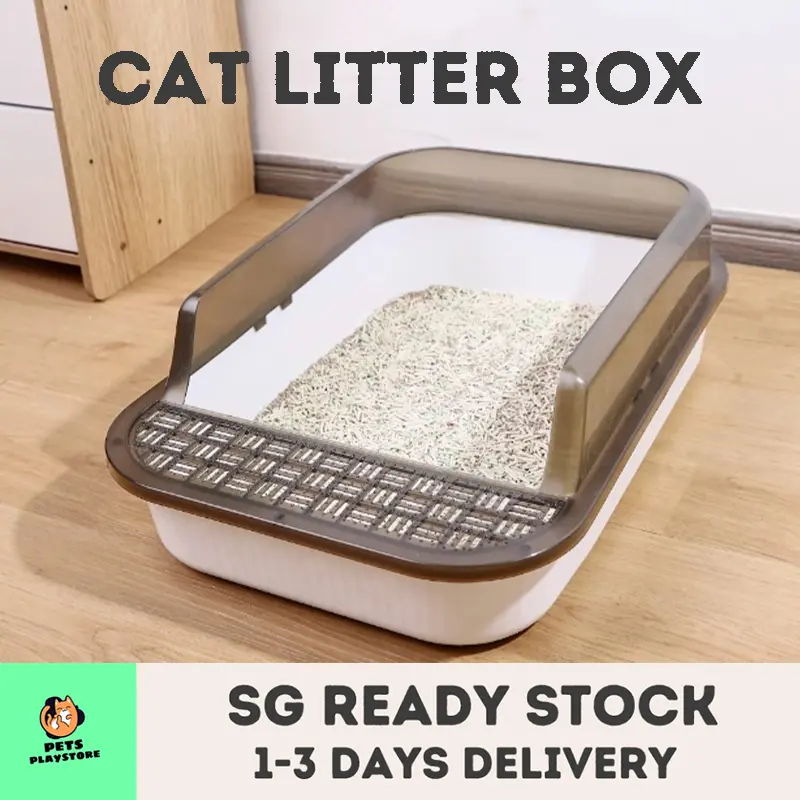 Cat Litter Box Semi-enclosed Large Capacity with Cat Litter Scoop Splash-proof Cat Toilet Feces Bowl Cat Supplies
