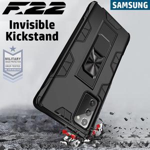 [F22 Invisible][Samsung]Protective Phone Cases for Note 20/10/9/8/Plus/Ultra S21/S20/Plus/Ultra With Finger Ring Stand