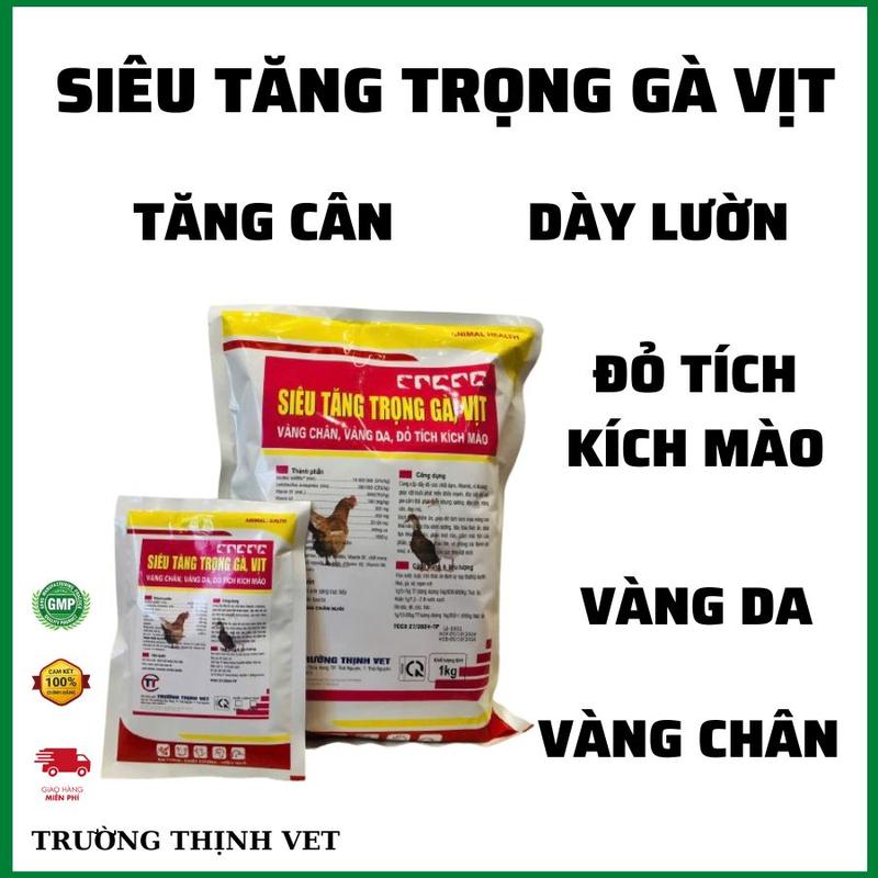 SIÊU TĂNG TRỌNG gà vịt 1kg lớn nhanh, hiệu quả cao. Thức ăn vỗ béo cho gà vịt ngan giúp gà vịt lớn nhanh, lông óng mượt, vàng da, nhanh lớn . An toàn hiệu quả cao giảm chi phí chăn nuôi 0