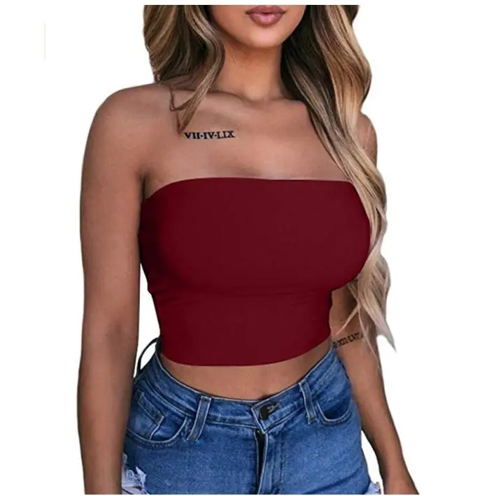 Women Top Shirt, Solid Color Slim-Fit Off Shoulder Low Chest Camisole, Summer Crop Hot Pullover Wild Fashion Tank Cami Tops