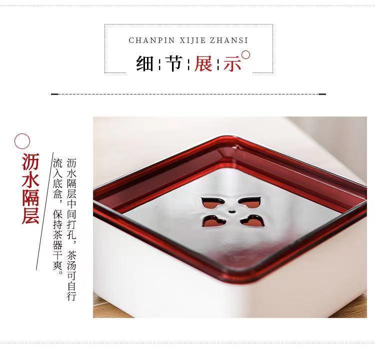 Product Introduction of Fashion Car Travel Mini Outdoor Portable Tea Set Chaozhou Gongfu Travel Pure White Gaiwan Tea Set Tea Cup Set 15