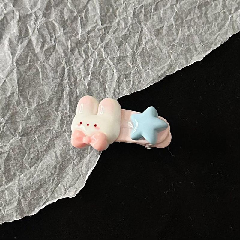 Product Introduction of 2PCS Cute Bunny Star Hair clips Japanese High Appearance Level Sweet Girl Broken Hair Bangs Hairpin Accessories 9
