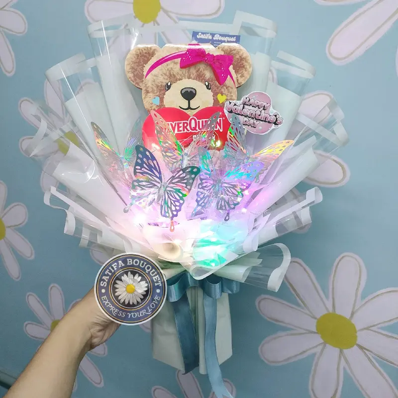 Bouquet Coklat Silverqueen Valentine Gift | Bucket Hadiah Valentine Bunga | Buket Hadiah Ulang Tahun Graduation | Hadiah Kado Pacar Bucin Valentine Trend Love Santai 2