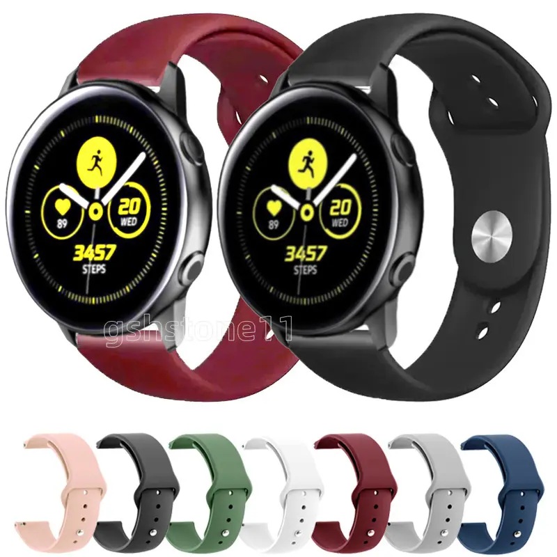 Silicone Strap Band Accessories Replacement Bracelet For Galaxy Watch Active 2 40mm 44mm Galaxy Watch 3 41mm Soft Sports Replacement Bracelet band