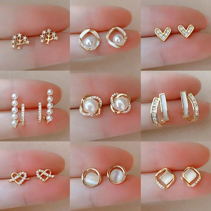 Hoa Tai Ngọc Trai, Cao Cấp Hàn Quốc, Ngọc Trai Nước Ngọt Tự Nhiên 4-5mm, Mạ Vàng 24K 316L Thép Không Gỉ, Nhẹ, Phụ Kiện Trang Sức Hai Chế Độ Ngày Và Đêm