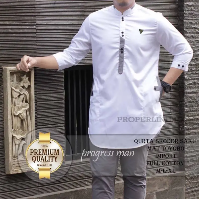 Koko Kurta Dewasa Lengan 3/4 atasan Muslim pria best seller bahan kualitas premium ukuran m l xl