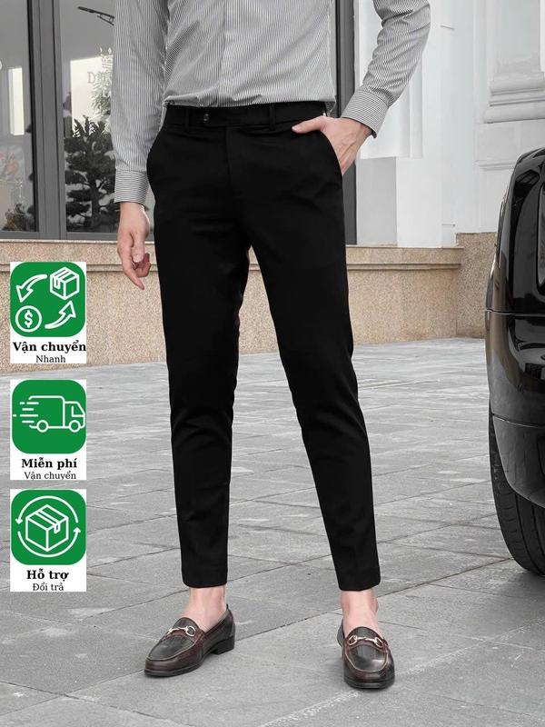 Quần Âu C.a.o C.ấ.p cạp điều chỉnh cho Nam - Vải Cotton Co Dãn form SlimFit Menswear