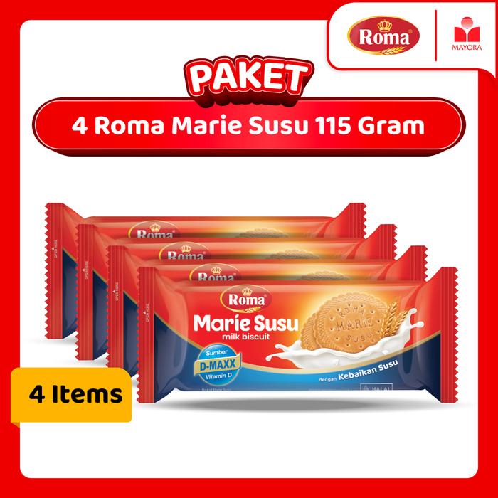 Gambar Paket 4 Roma Marie Susu 115 Gram dari Mayora Kota Administrasi Jakarta Barat Tokopedia