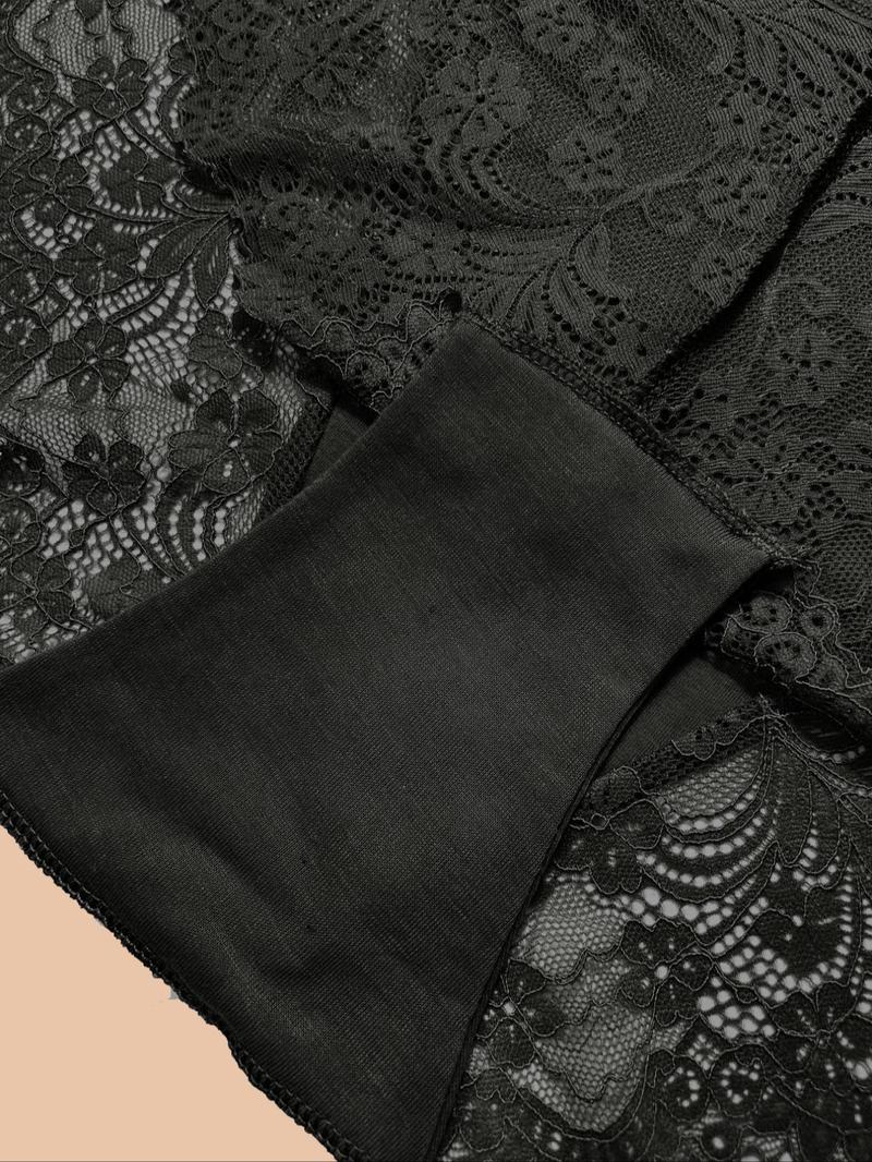 Product Introduction of 【 Plus Size】 Floral Lace Scallop Trim Panty, Soft Comfy Breathable Knicker for Daily Wear, Underwear for Women, Women's Underwear for All Seasons, Women's Underwear 5