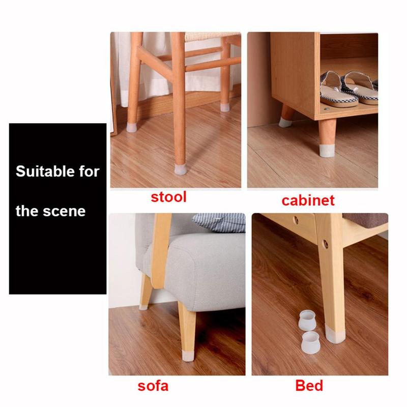 Silicone Chair Leg Cover, 24pcs/set Non-slip Waterproof Chair Leg Cap, Chair Leg Floor Cover for Home Kitchen Living Room Bedroom 4