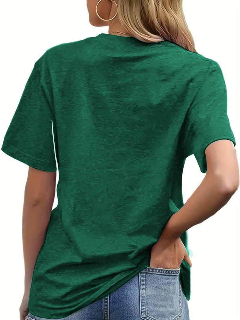 Product Introduction of Women's Dandelion & Letter Print Round Neck Tee, Fashion Casual Crew Neck T-shirt for Daily Holiday Vacation Outdoor Wear, Ladies Clothes for Summer 2