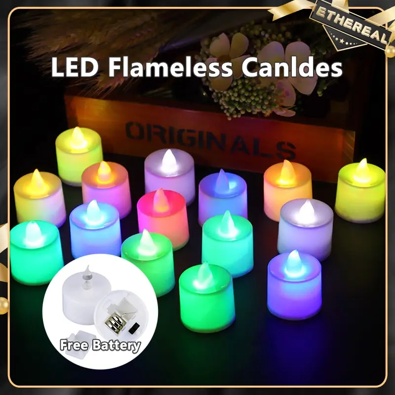LED Flameless Candle Light Tea Lamp Wedding Birthday Decoration Family Candle Light Battery