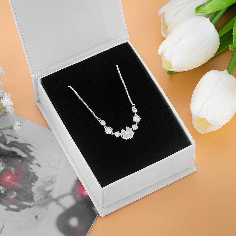 Vòng Tay Bạc Nữ AMORA dây rút cỏ đính đá mắt mèo sáng lấp lánh   - Chất Liệu Bạc 925  - A108 4