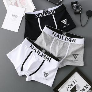 Seluar Dalam Lelaki, Jualan Panas, Kapas Tulen, Bernafas, Seluar Boxer Belia, Trend Huruf, Pinggang Tengah, Seluar Pendek Boxer, Gaya Personaliti Menswear