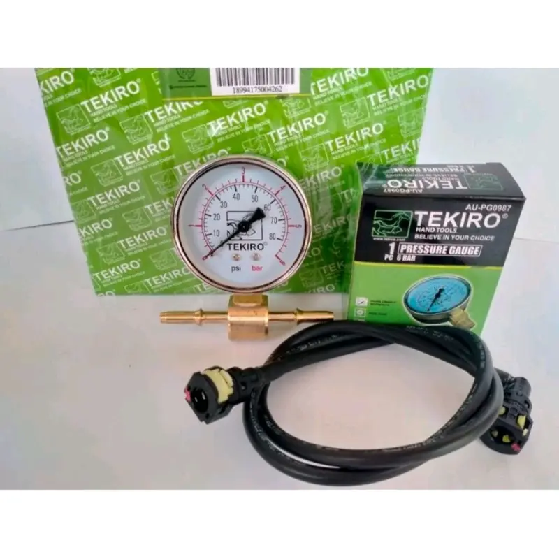 Fuel Pressure Gauge Tester fuelpum Alat Cek Ukur Tekanan Rotak Pompa bahan bakar minyak motor injeksi 3