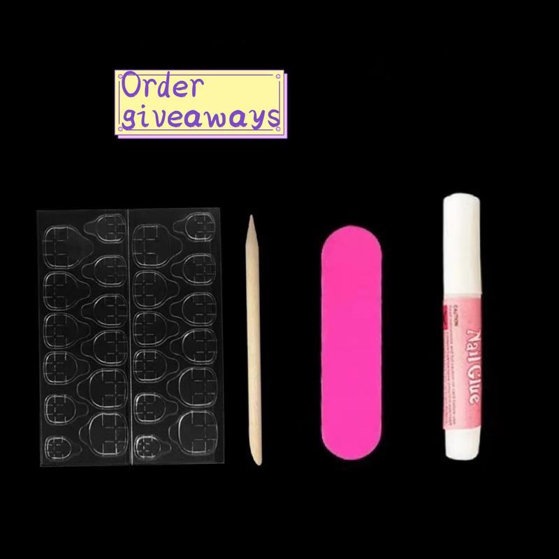 In Stock Cute Princess Fake Nails 24 Bow Design Temperament Long Nail Stickers Student Fake Nails 2
