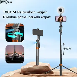 Tech Q13 Auto Face Tracking Gimbal Stabilizer+1.8m 4 Kaki Tripod Kit Kamera DLSR Gimbal Stabilizer Portable 360Rotation Gimbal Stabilizer Bluetooth Remote Dengan 1/4 Adaptor