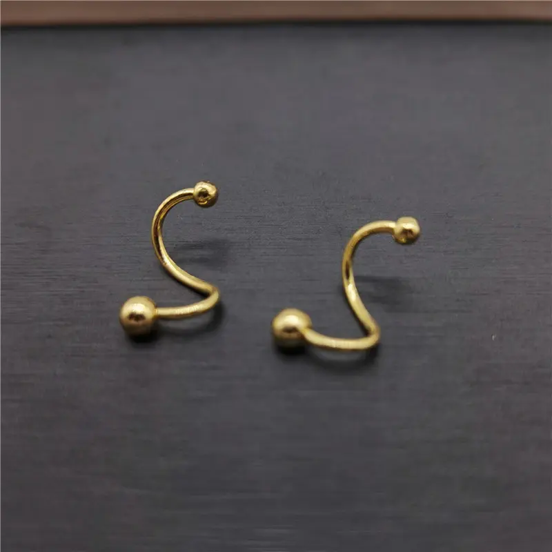 【Sktlz Barang akan dikirim dalam 24 jam】Anting musim semi sederhana wanita Retro Hong Kong Style ceruk pribadi anting spiral lapisan ganda anting 7