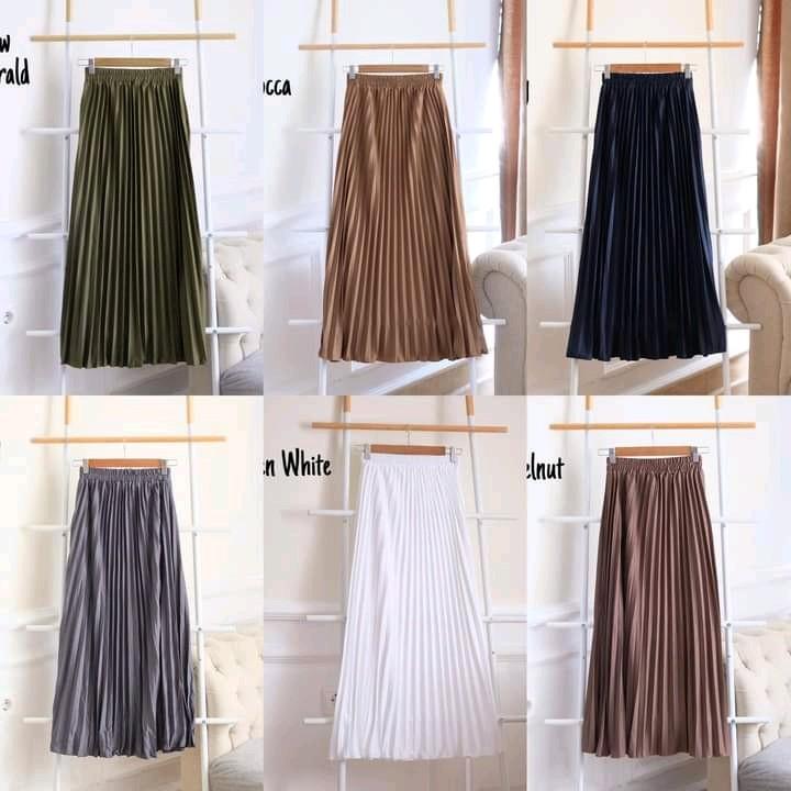 Rok Klok Prisket Rempel Besar Premium Rok plisket Premium Polos 4