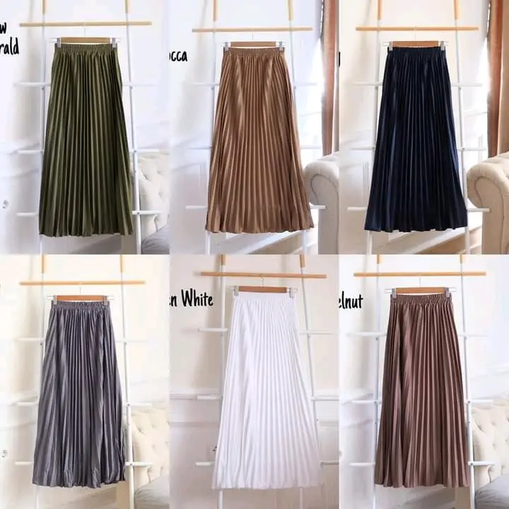 Rok Klok Prisket Rempel Besar Premium Rok plisket Premium Polos 4