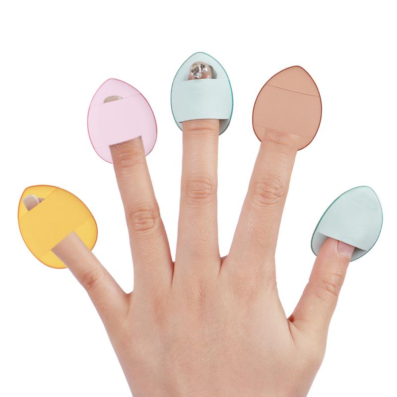 Product Introduction of Finger Puff Thumb Cushion Concealer Fingertip Small Slippers Finger Pad Setting Powder 12 Pieces Mini Makeup Puff Box Set 3
