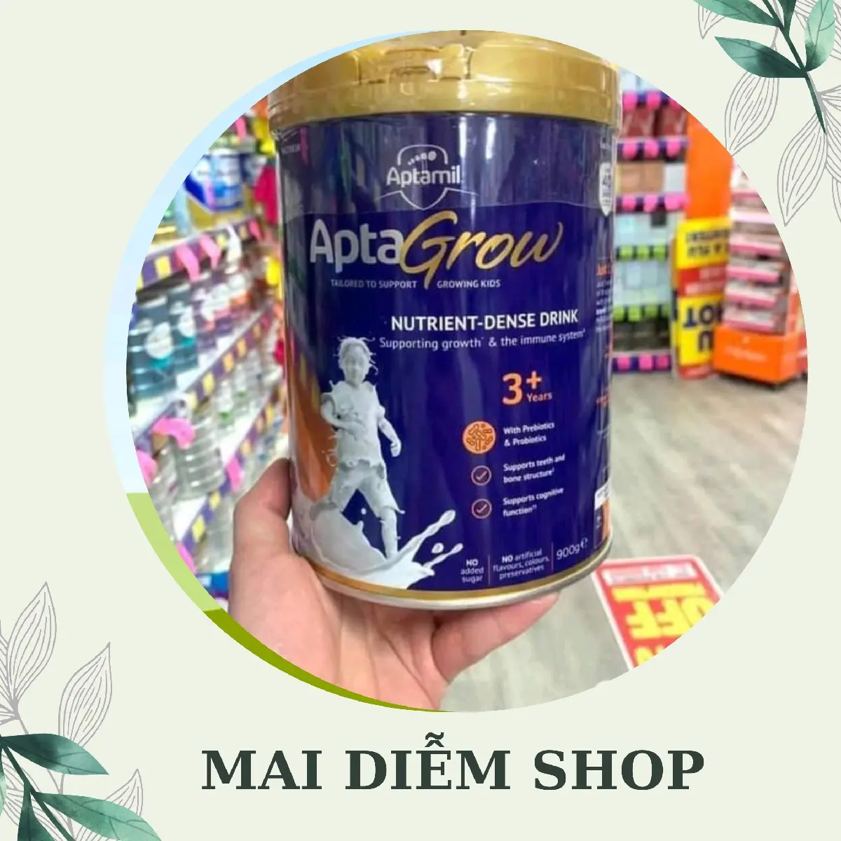 Sữa SIÊU DINH DƯỠNG APTAGROW 900gr chính hãng màu xanh