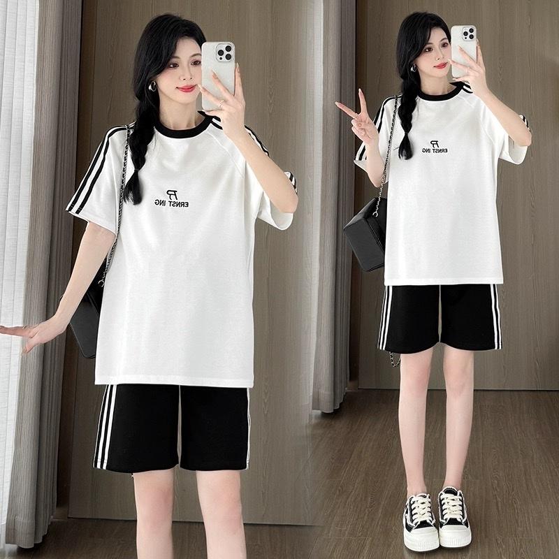 Bộ Quần Áo Thể Thao Nam Nữ ERSNTING Unisex - Đồ Bộ Thể Thao Thun 3 Sọc Mặc Ở Nhà,Phong Cách Ullzang Women Top