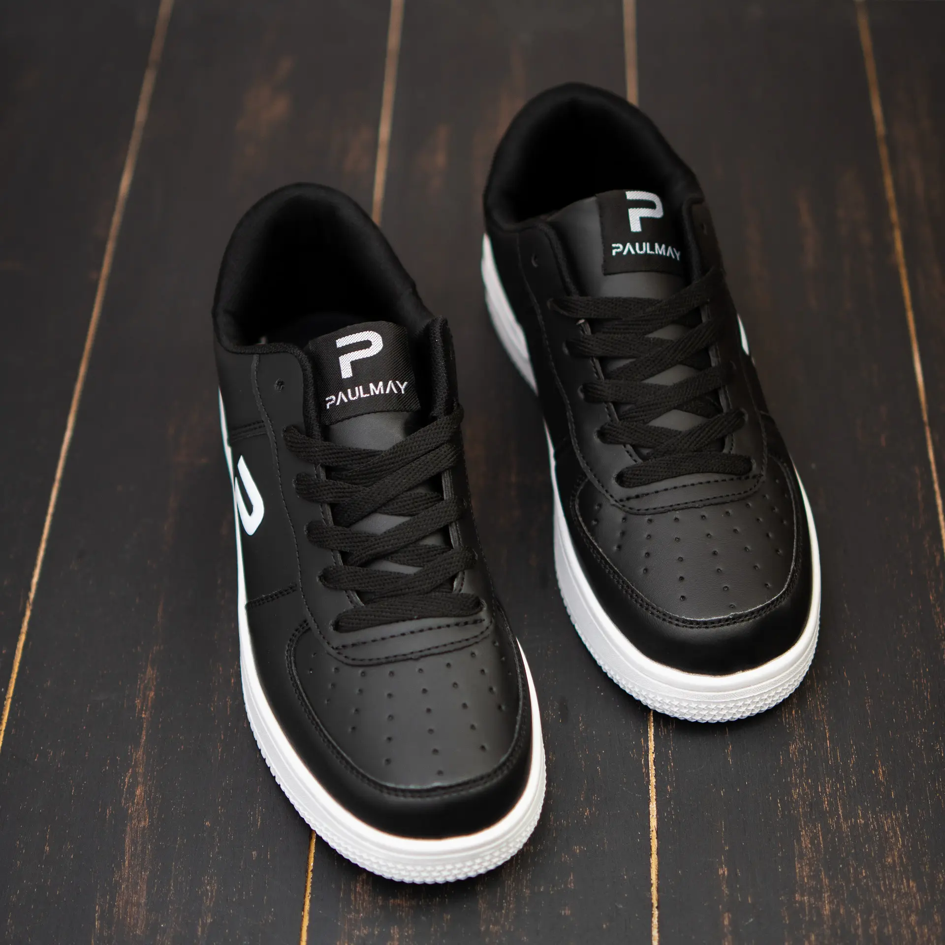 PAULMAY - Sepatu Sneakers Pria Denver - Black White Casual Shoes