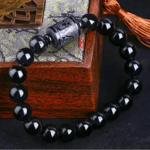 Gelang Batu Alam Natural Black Onyx Feng shui. Original Stone