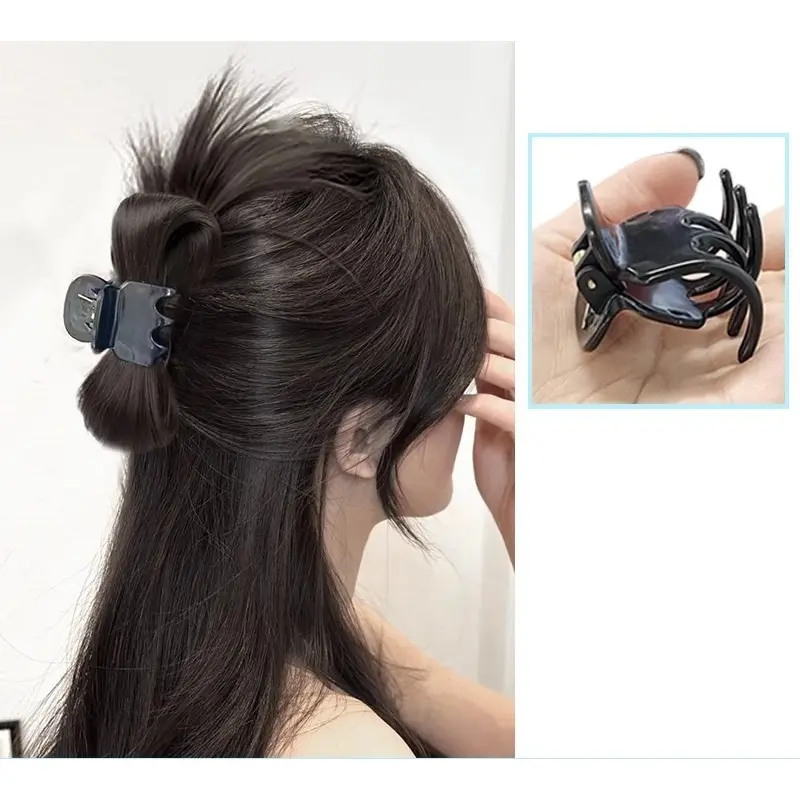 Kẹp tóc càng cua 3 răng và 5 răng màu đen phong cách Hàn Quốc