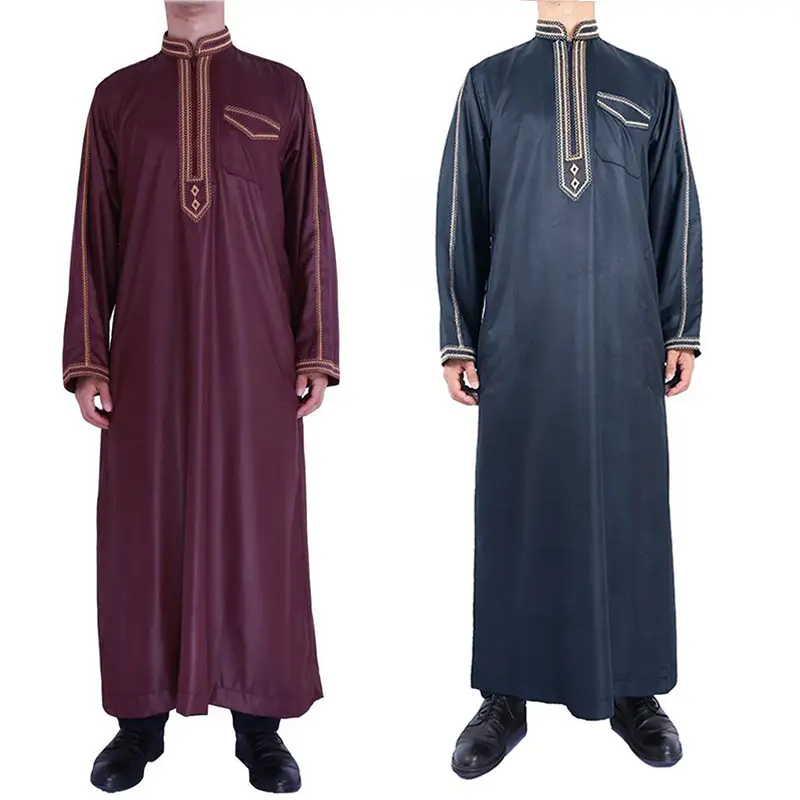 Áo Jumpsuit Quần Nam Dân Tộc Ả Rập, Cổ Chân Đế, Dáng Rộng Vừa Vặn, Dài, Phong Cách, In Ấn, Thích Hợp Cho Mùa Xuân 2024, Áo Choàng Hồi Giáo Giảm Giá 1